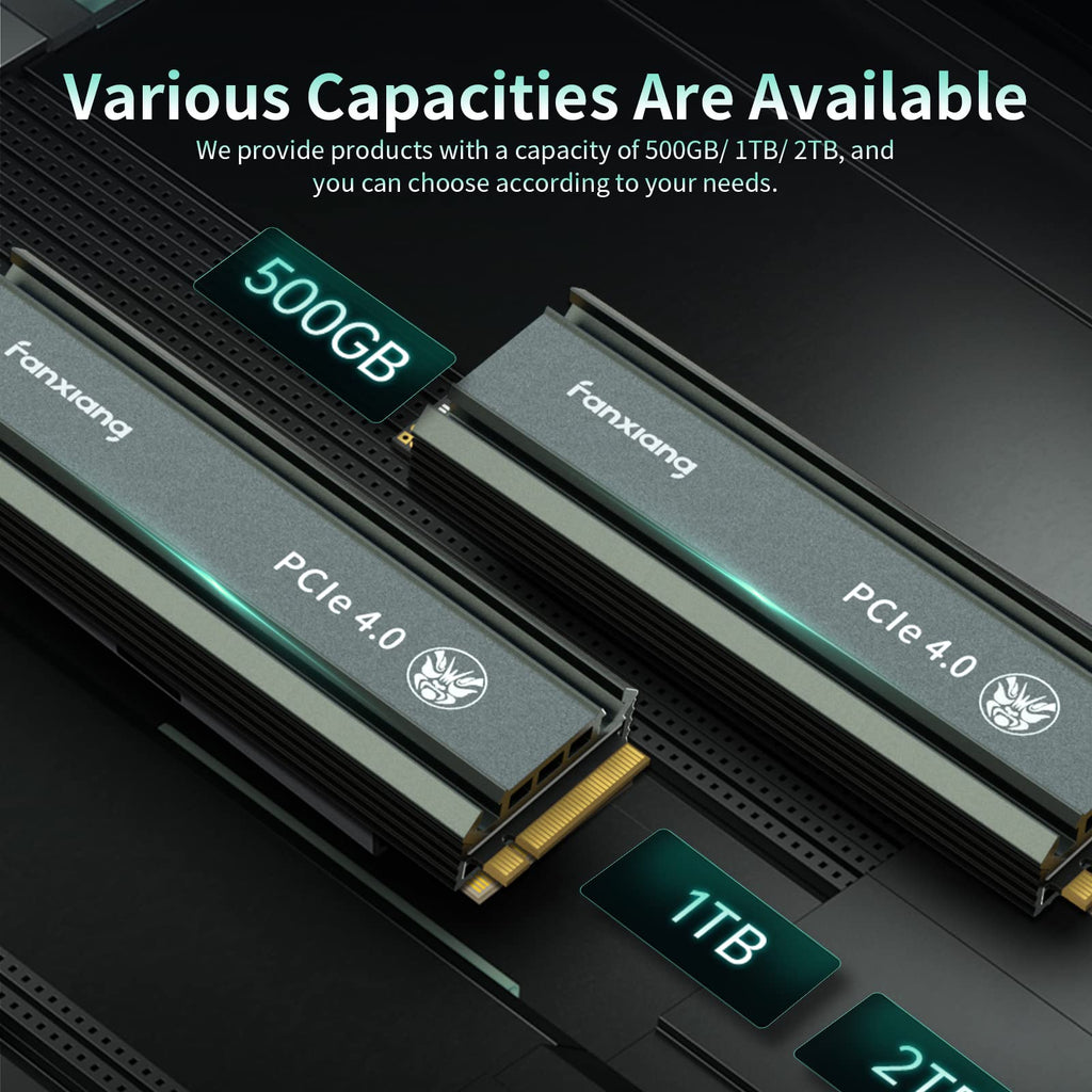 fanxiang S660 PCIe 4.0 1TB NVMe M.2 SSD for PS5 with Heatsink, Up to 5000MB/s,