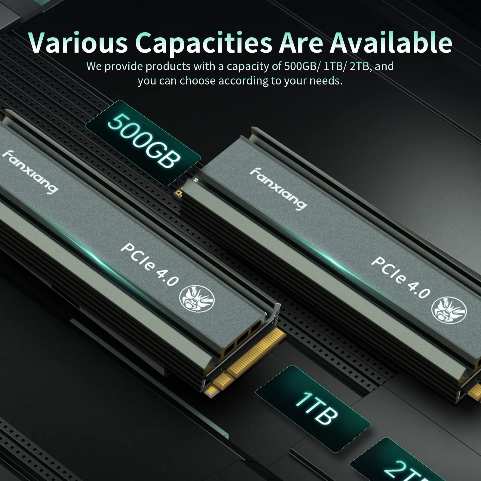 fanxiang S660 PCIe 4.0 1TB NVMe M.2 SSD for PS5 with Heatsink, Up to 5000MB/s,