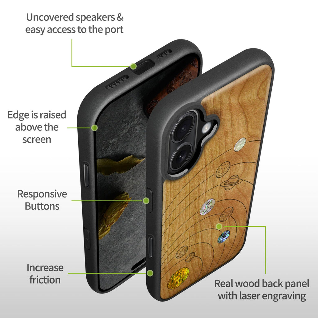Carveit Magnetic Wooden Case for iPhone 17 Case, Wood Artisan Engraved &