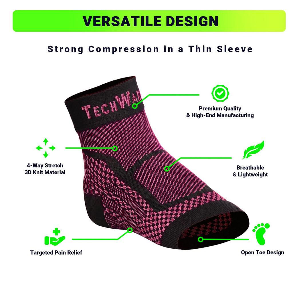 TechWare Pro Ankle Brace Compression Sleeve - Relieves Achilles Tendonitis,