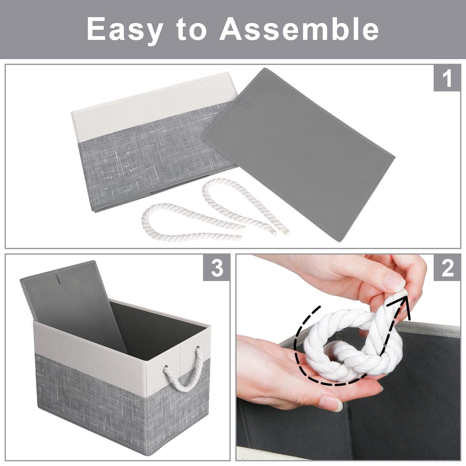 Fab totes Storage Bins [3-Pack], Foldable Storage Baskets for Organizing Toys,