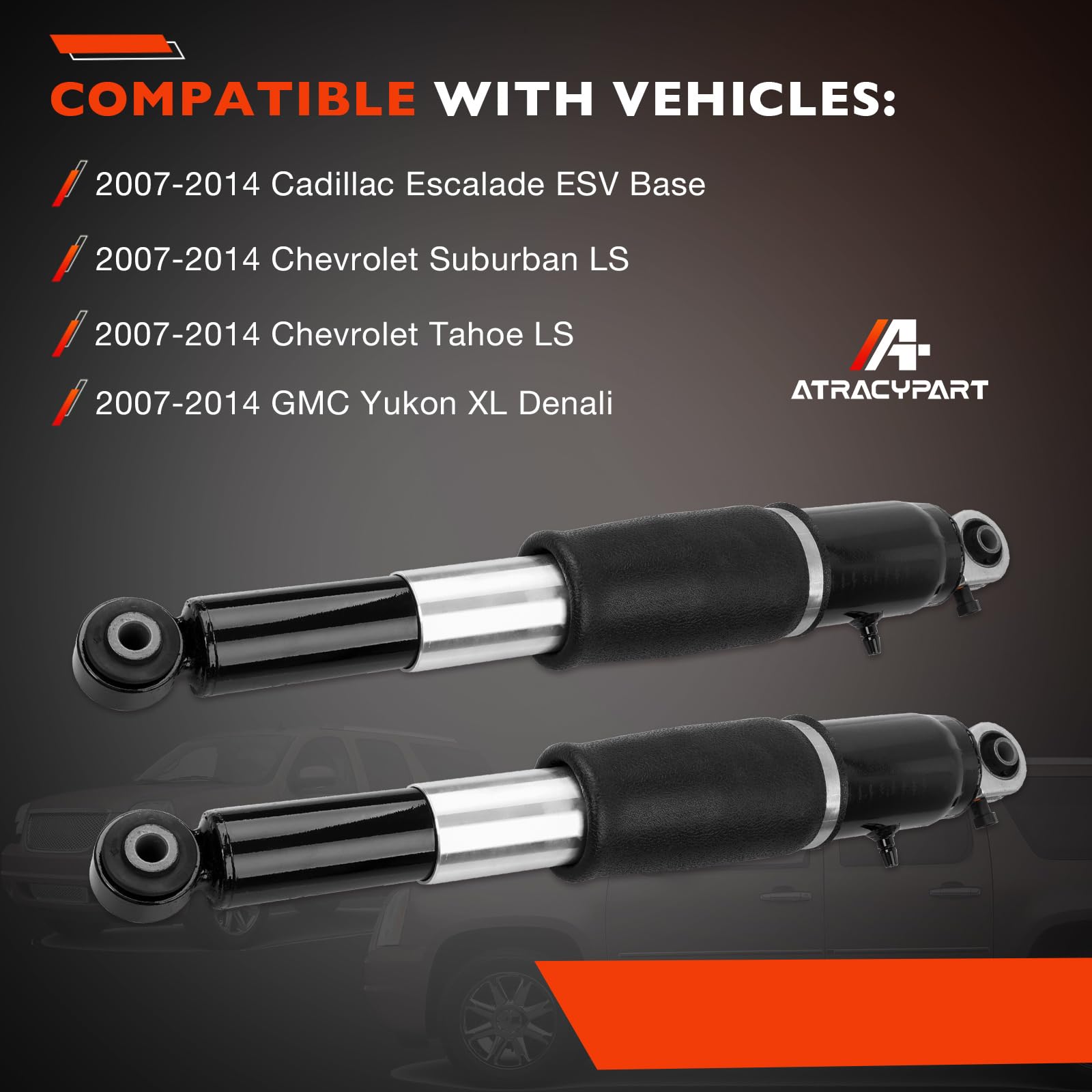 Rear Air Shock Struts Pair Cadillac Escalade Tahoe Yukon Suburban 07-14