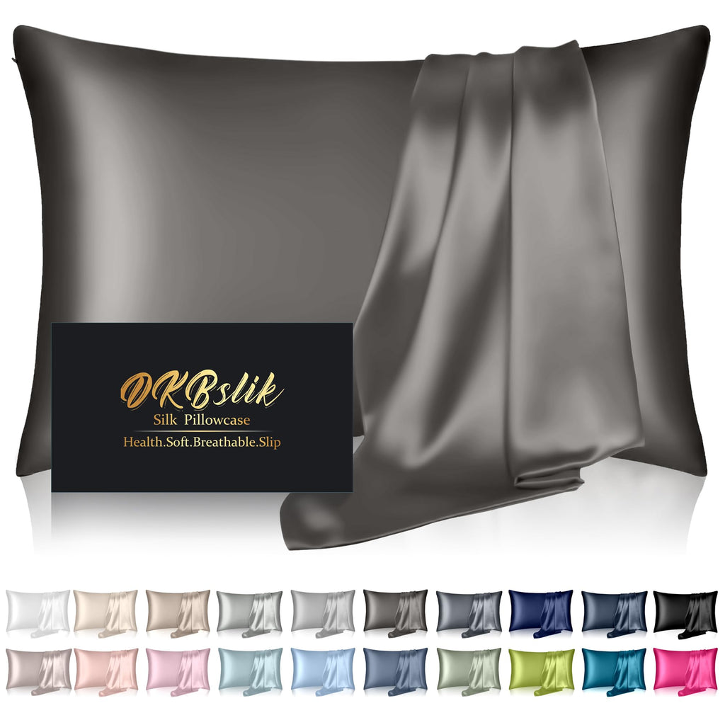 Silk Pillowcase for Hair and Skin, Mulberry Silk Pillow Cases Standard Size,