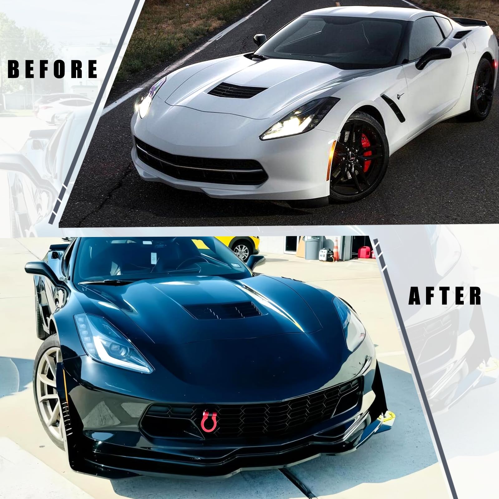 skkyoro Front Bumper Lip Splitter for 2014-2019 Corvette C7 Z06 Stage 3 Front