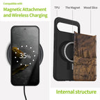 Carveit Magnetic Wooden Case for Google Pixel 9 Case, Wood Artisan Engraved &