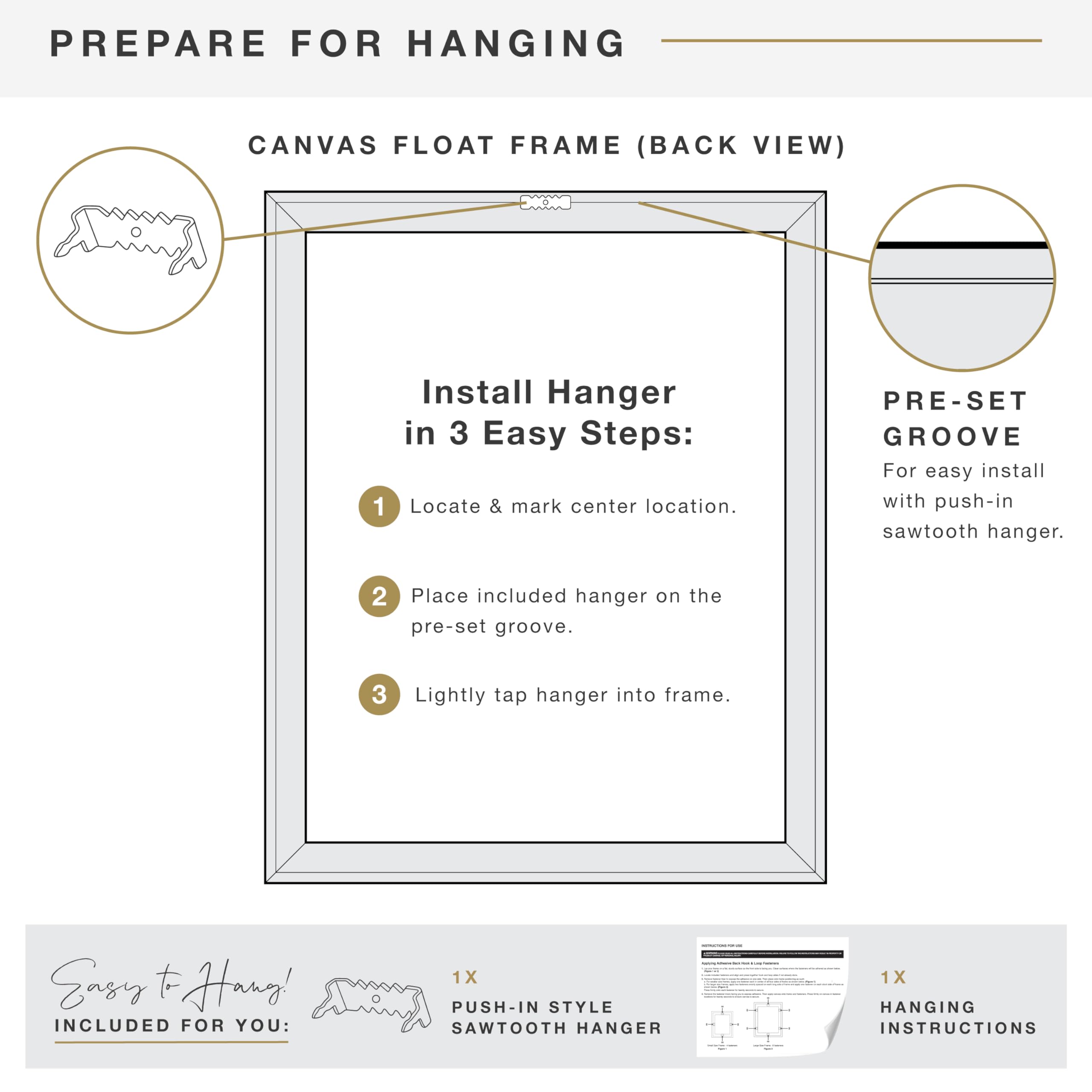 MCS Canvas Float Frames 16x20 Frame, Gray Woodgrain Finish Frame for Finished
