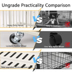 24 Inch Heavy Duty Dog Crate Cage Escape Proof Steel Kennel for High Anxiety Dogs with Sturdy Locks and Removable Tray, Small Dog Crate, White