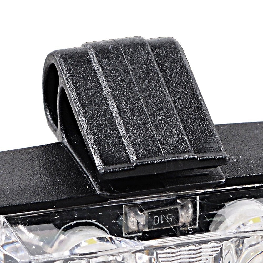 NAAMOTOMOX 2-LED Emergency Warning Grille Flash Strobe Lights Bar with Clips + Control Box Kit (Amber White, 8 pcs)