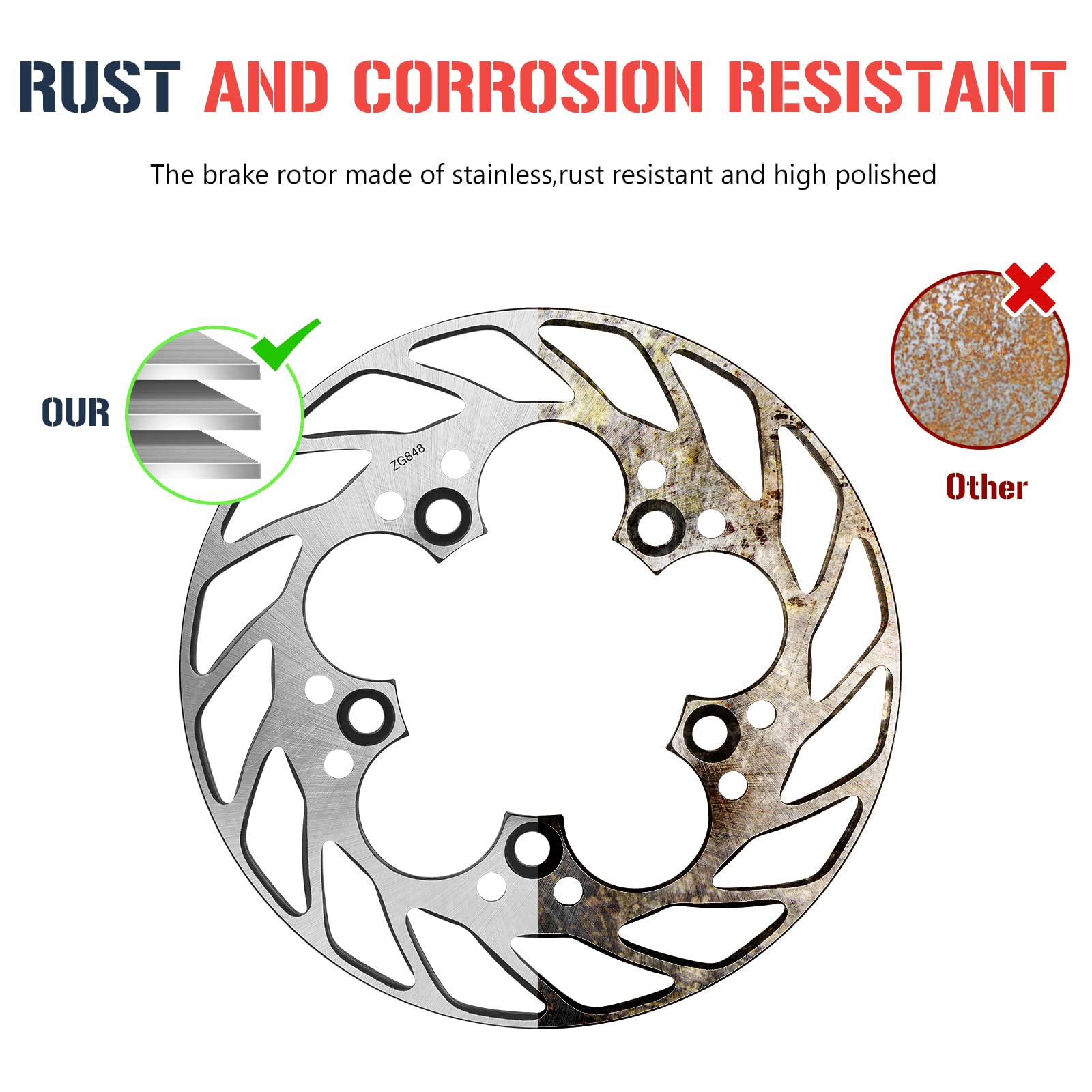 Brake Rotor Rear Disc for Suzuki 1997-2021 GSXR600 GSXR750, 2001-2016 GSXR1000,