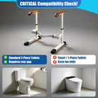 FSA/HSA Eligible Toilet Safety Rails for Elderly with Solid Wood Handles,