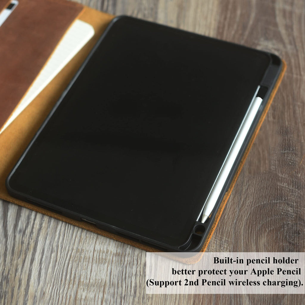 Personalized leather magnetic ipad pro 12.9 case, leather ipad air 5th