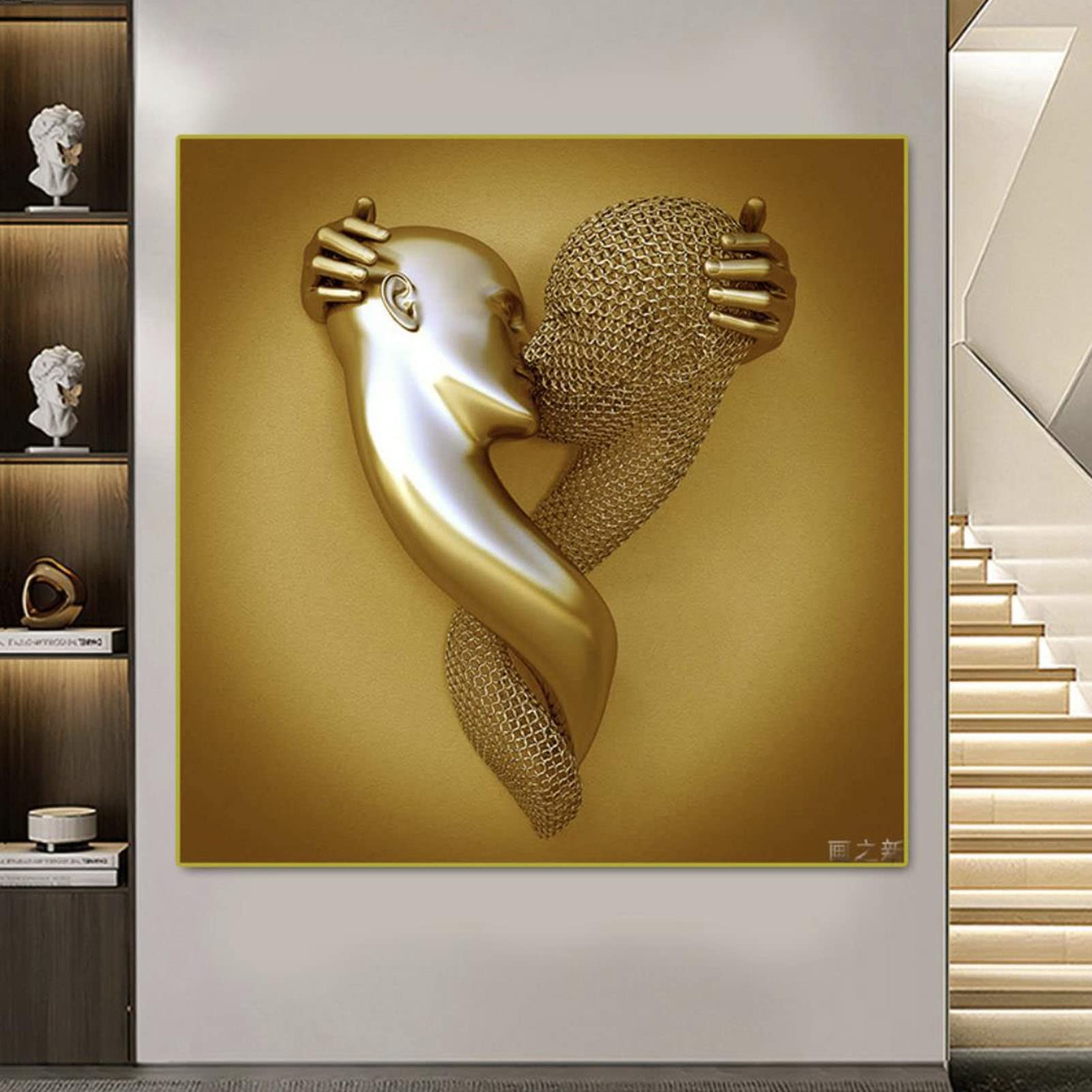 SINYUIF Love Heart 3D Effect Wall Art decor Abstract Metal Figure Sculpture
