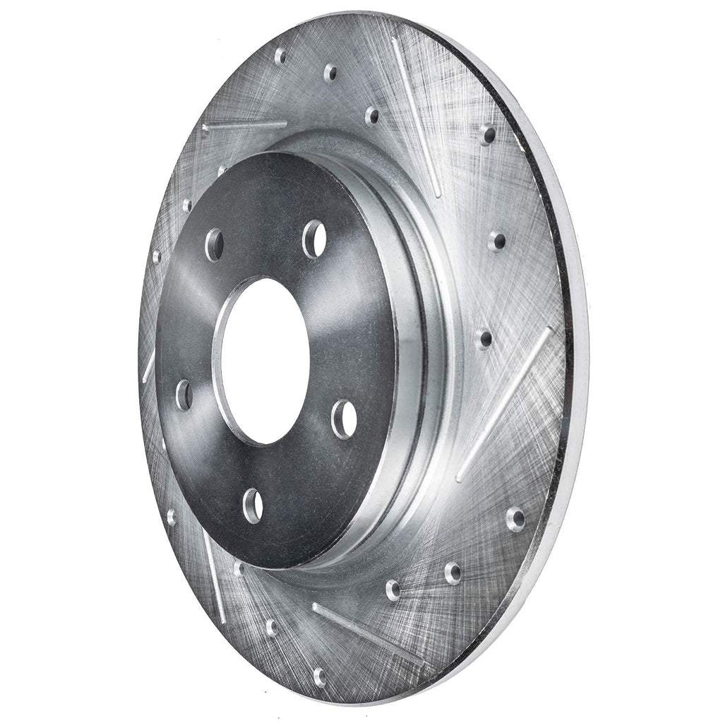 Detroit Axle - REAR Brake Kit for 2012-2018 Ford Focus Drilled & Slotted Disc