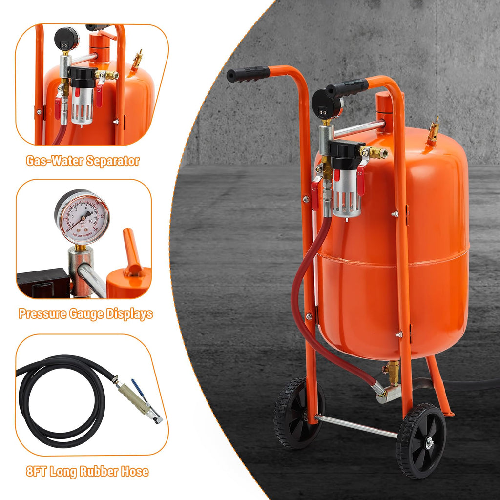 5 Gallon Portable Sand Blaster 60-110 PSI Blasting Machine