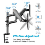 AVLT Dual Stacked Monitor Arm 13–27 inch Full Motion VESA Desk Mount Clamp