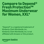 42 Count Amazon Basics Incontinence Underwear for Women, Protective, Disposable,