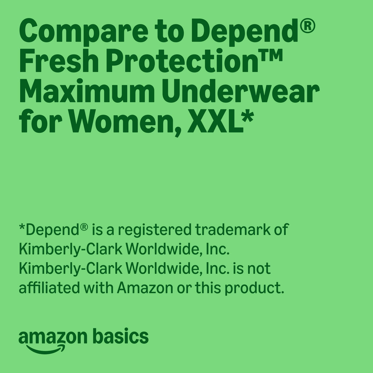 42 Count Amazon Basics Incontinence Underwear for Women, Protective, Disposable,