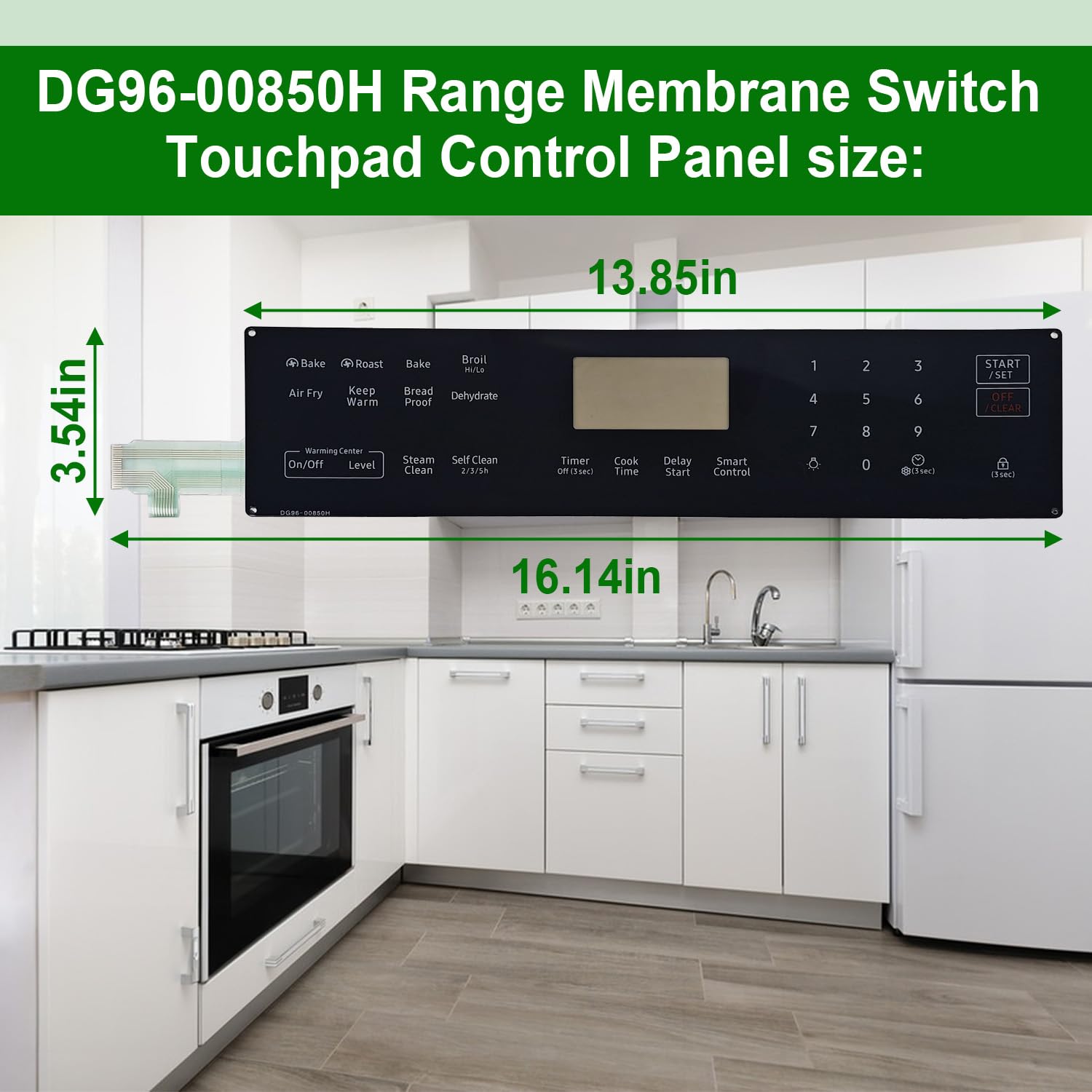 Upgraded DG96-00850H Range Membrane Switch Touchpad Control Panel Compatible