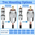 Lpluziyyds PL259 UHF Male Coaxial Connectors 10 Pack with Reducer, Solder-Type