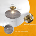 BOKT Smoke Grey Glass Globe Ceiling Light Mid Century Farmhouse Hallway Lamp