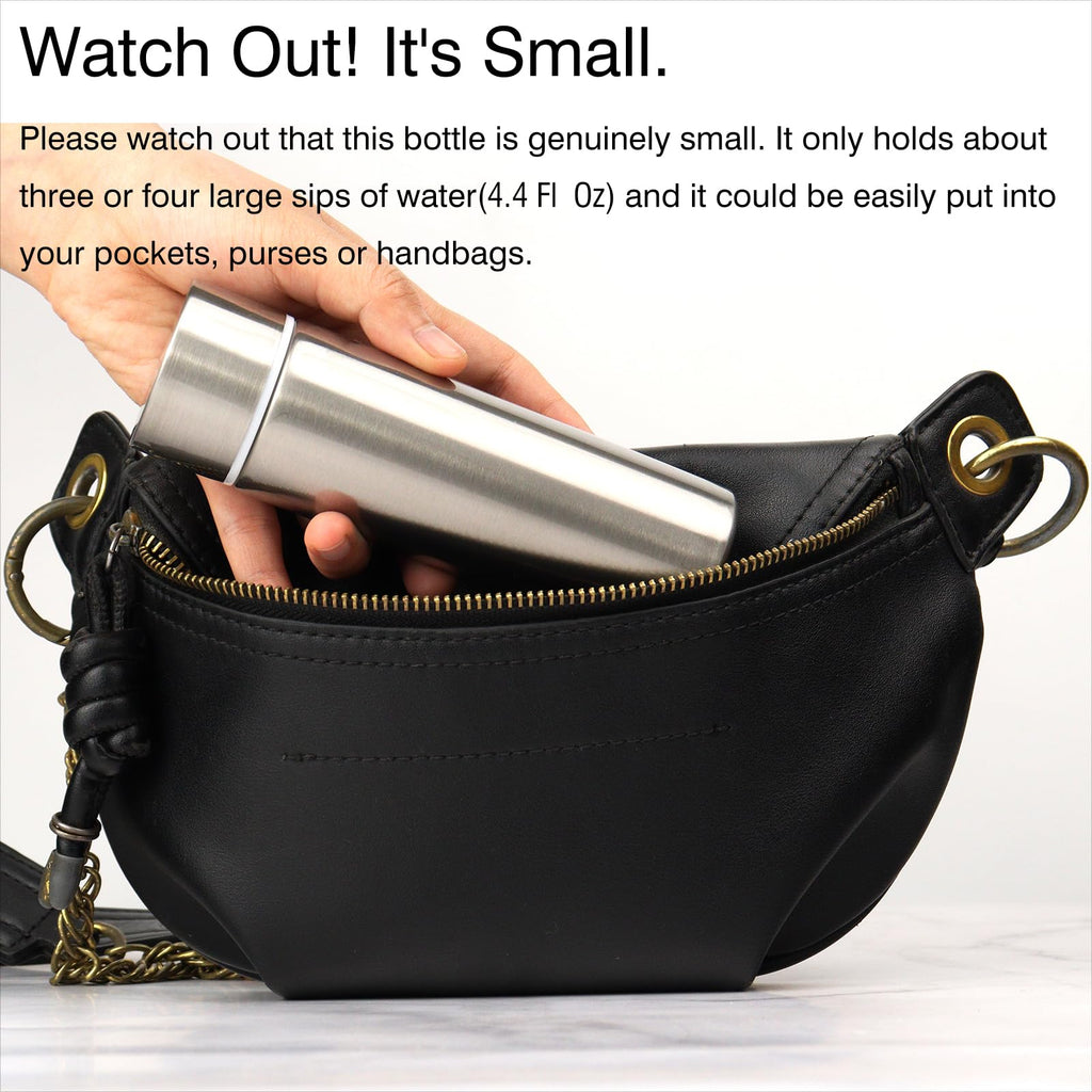 Dxobay Cute Small Purse Water Bottle, 4.4 Fl. Oz, Mini Slim Flask for Kids