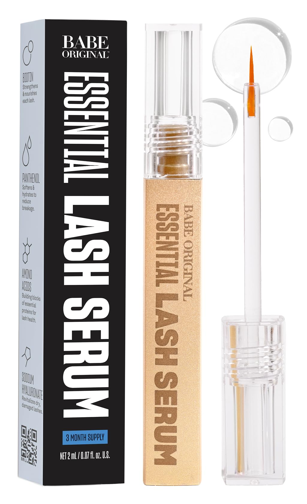 Babe Original Babe Lash Serum - Fuller & Longer Looking Eyelashes, Clear