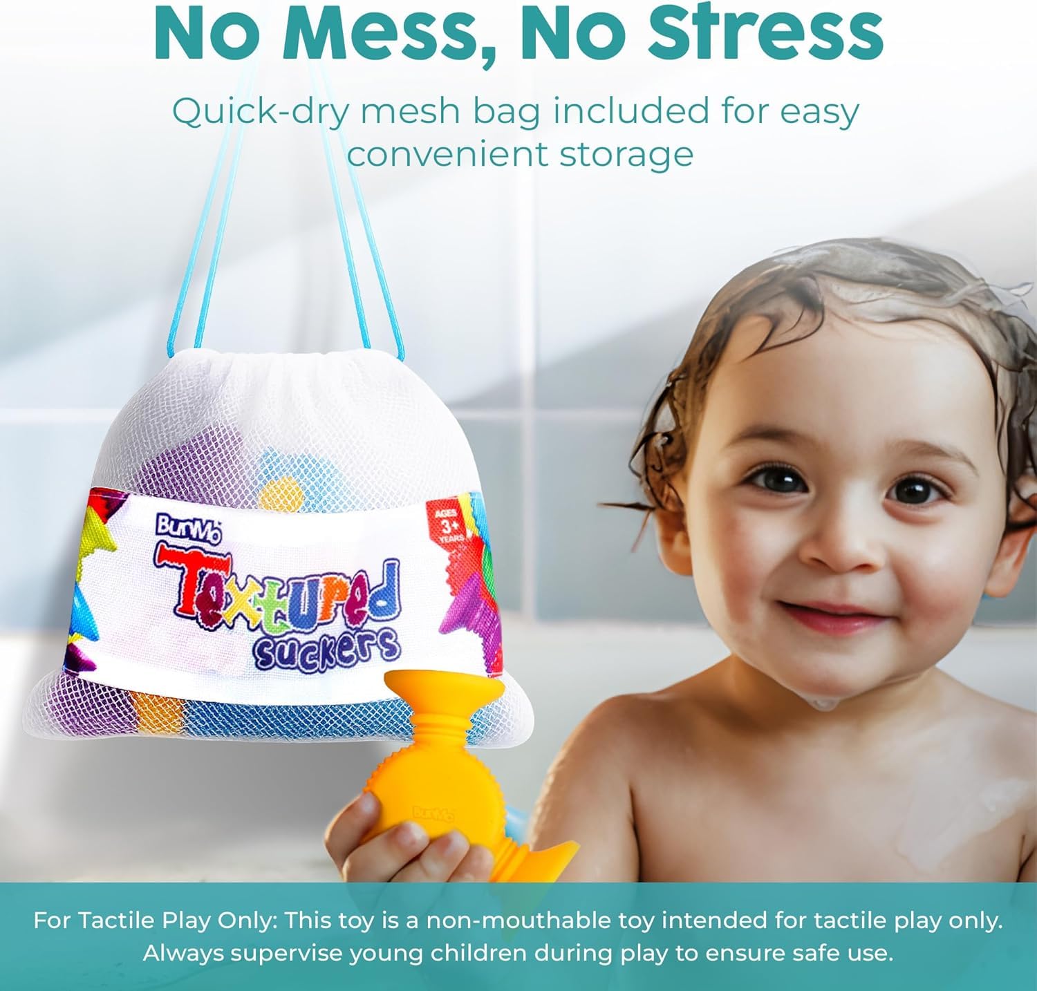 BUNMO Toddler Suction Bath Toys 10 Pack Connect Build Create Sensory Fine Motor