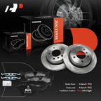 A-Premium 10.86 In (275.8mm) Rear Vented Brake Rotors and Ceramic Pads Kit
