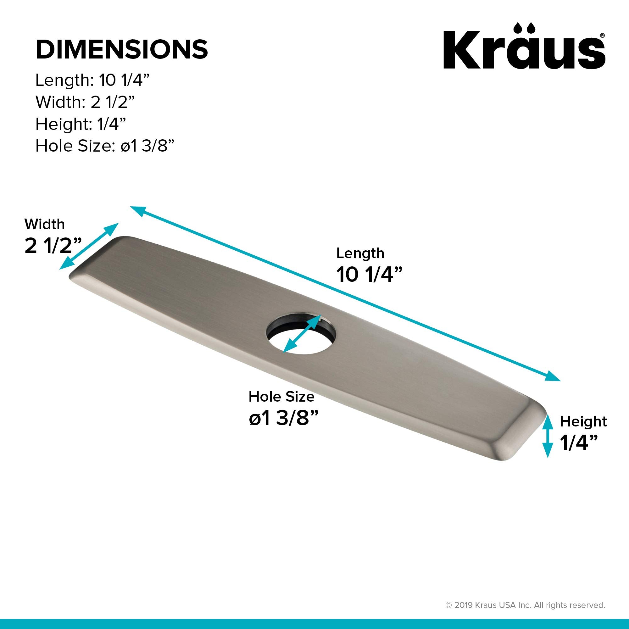 KRAUS Deck Plate for Bathroom Faucet in Spot Free Stainless Steel, BDP01SFS