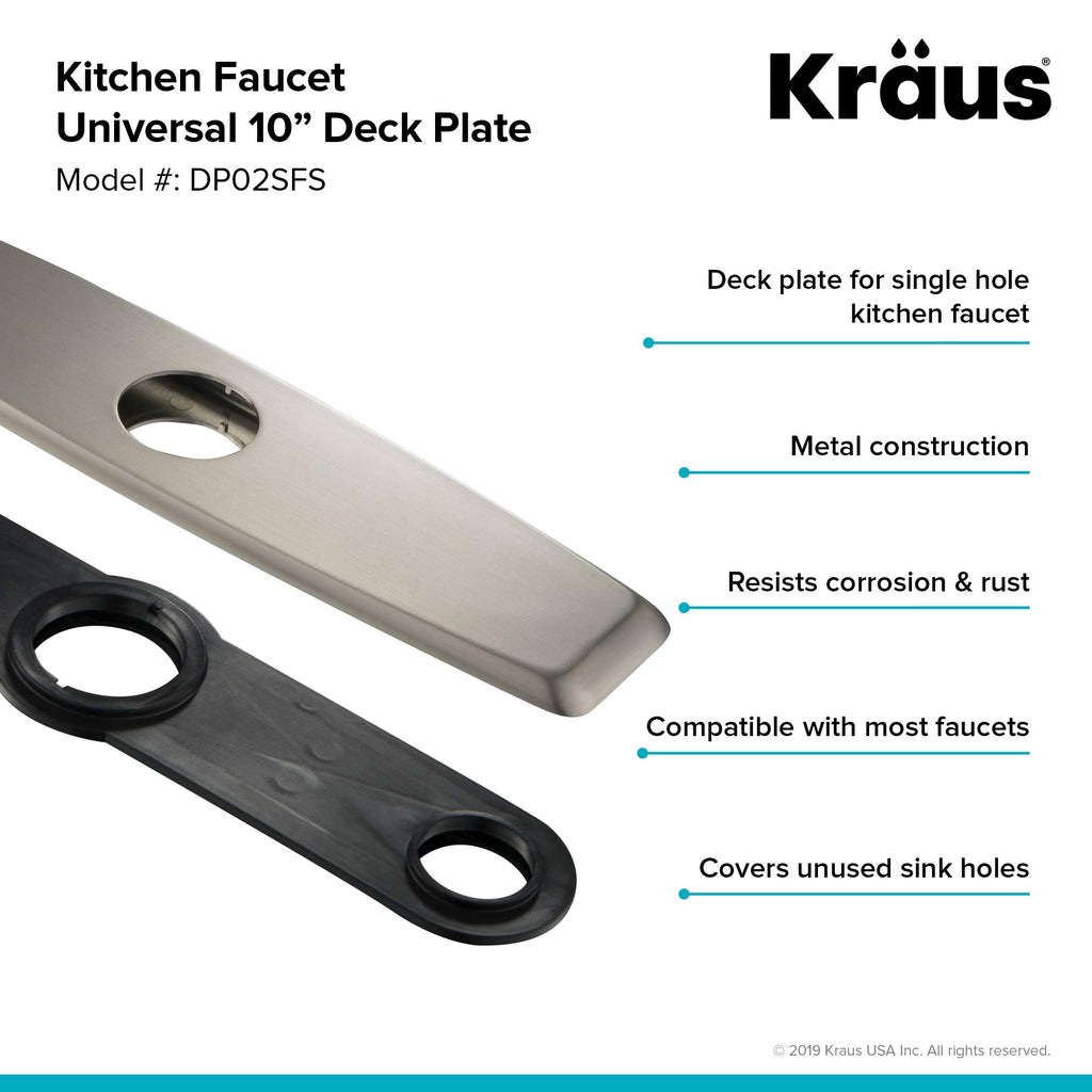 KRAUS Deck Plate for Bathroom Faucet in Spot Free Stainless Steel, BDP01SFS
