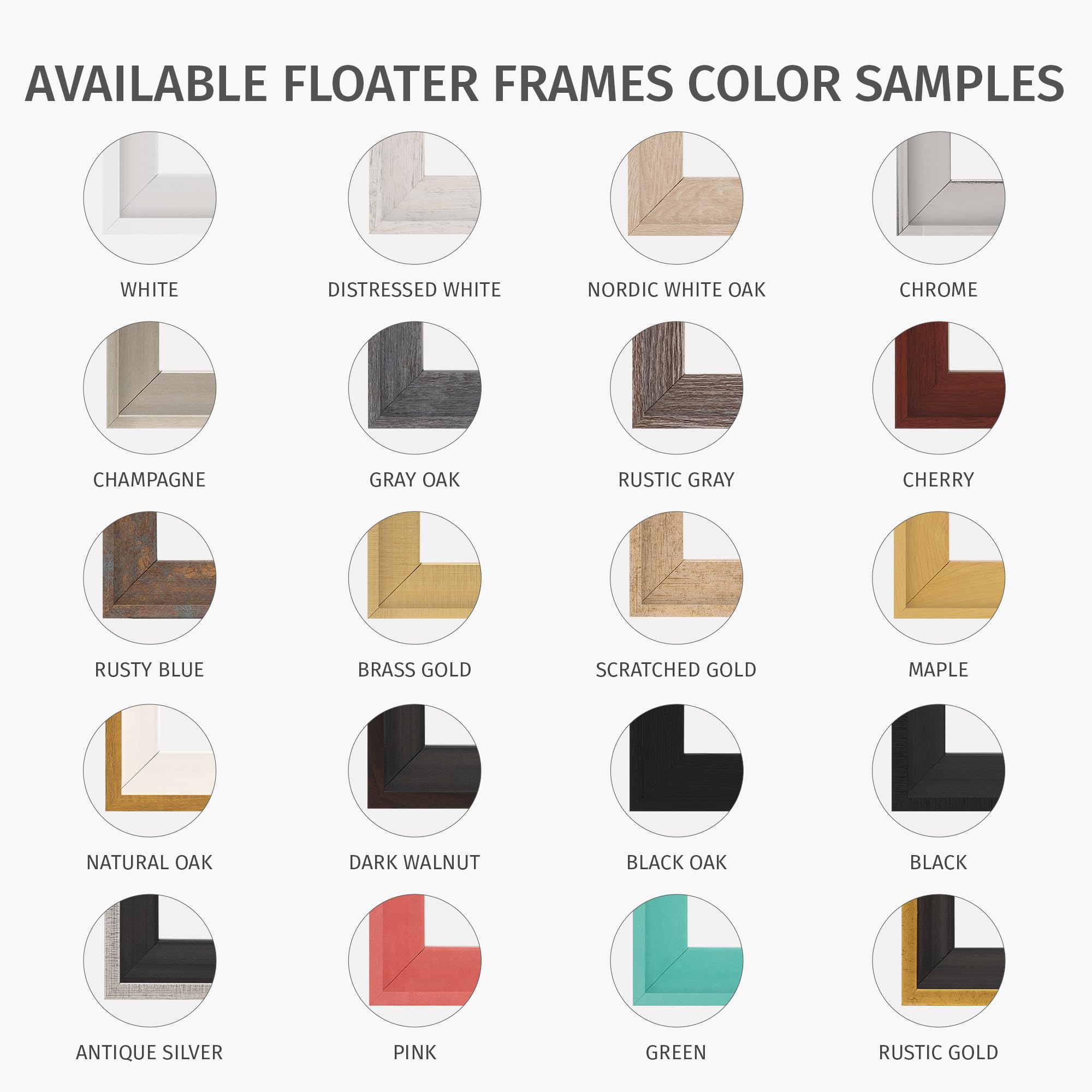 PIXY Canvas Floater Frame 24x24 Nordic White Oak for 1.5" Deep Canvas