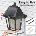 DERAYSION Solar Porch Lights Outdoor, 9 Inch Solar Wall Lanterns with Motion