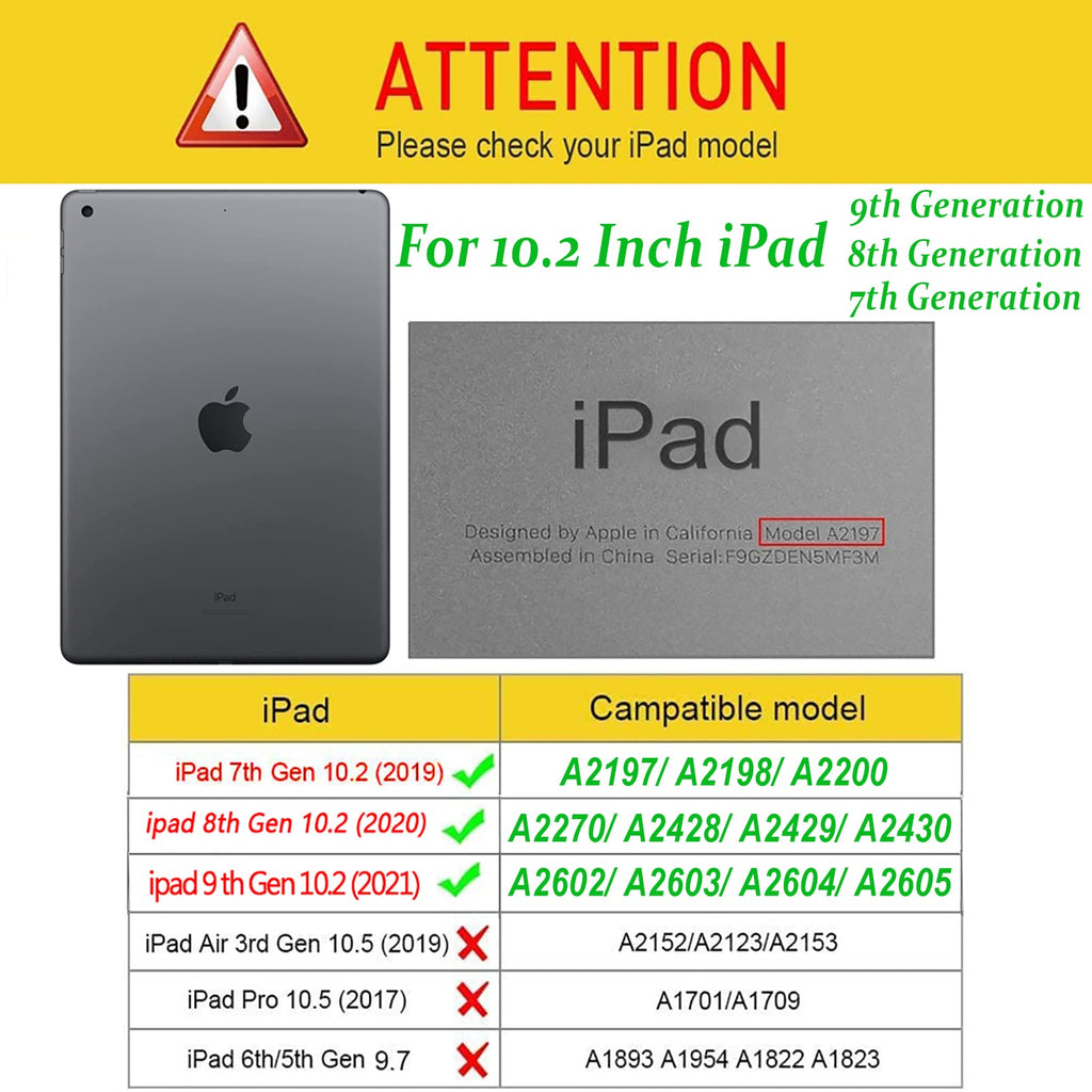 Case for iPad 9th Generation(2021)/ 2020 iPad 8th Generation/ 2019 iPad 7th