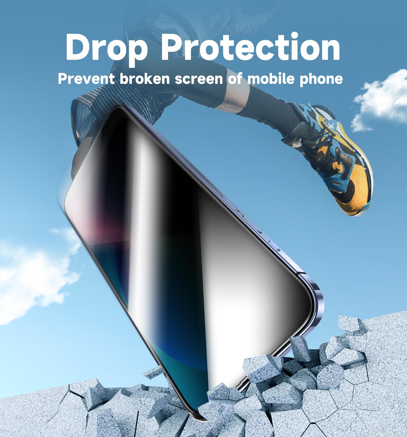 MAGIC JOHN 2 Pack Privacy Glass Screen Protector iPhone 13 13 Pro 14 16e