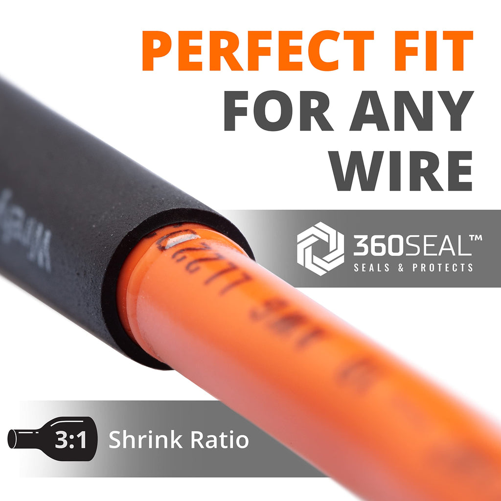 Wirefy | Heat Shrink Tubing - 1/2" inch - 3:1 Ratio - Adhesive Dual Wall