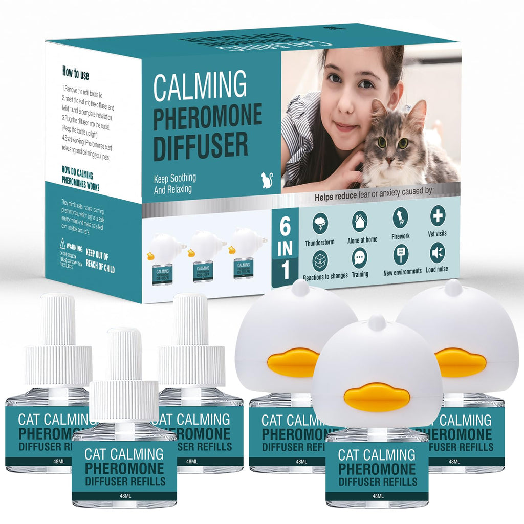 OPEN BOX - LIWENQI Cat Calming Diffuser 6 in 1 Multicat Calming Pheromones