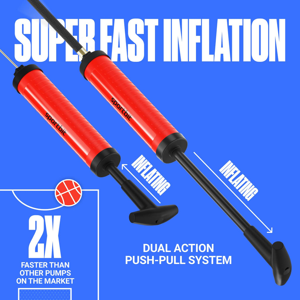 SPORTBIT Ballpump for Sports Balls - Basketball Pump for Sport Balls - Football