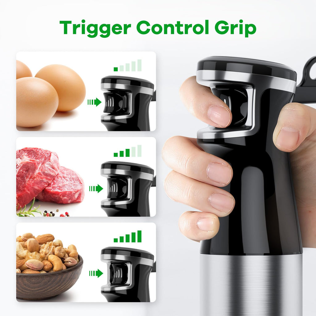 Immersion Blender Handheld Corded Hand Blenders Set 1100W, Trigger Variable