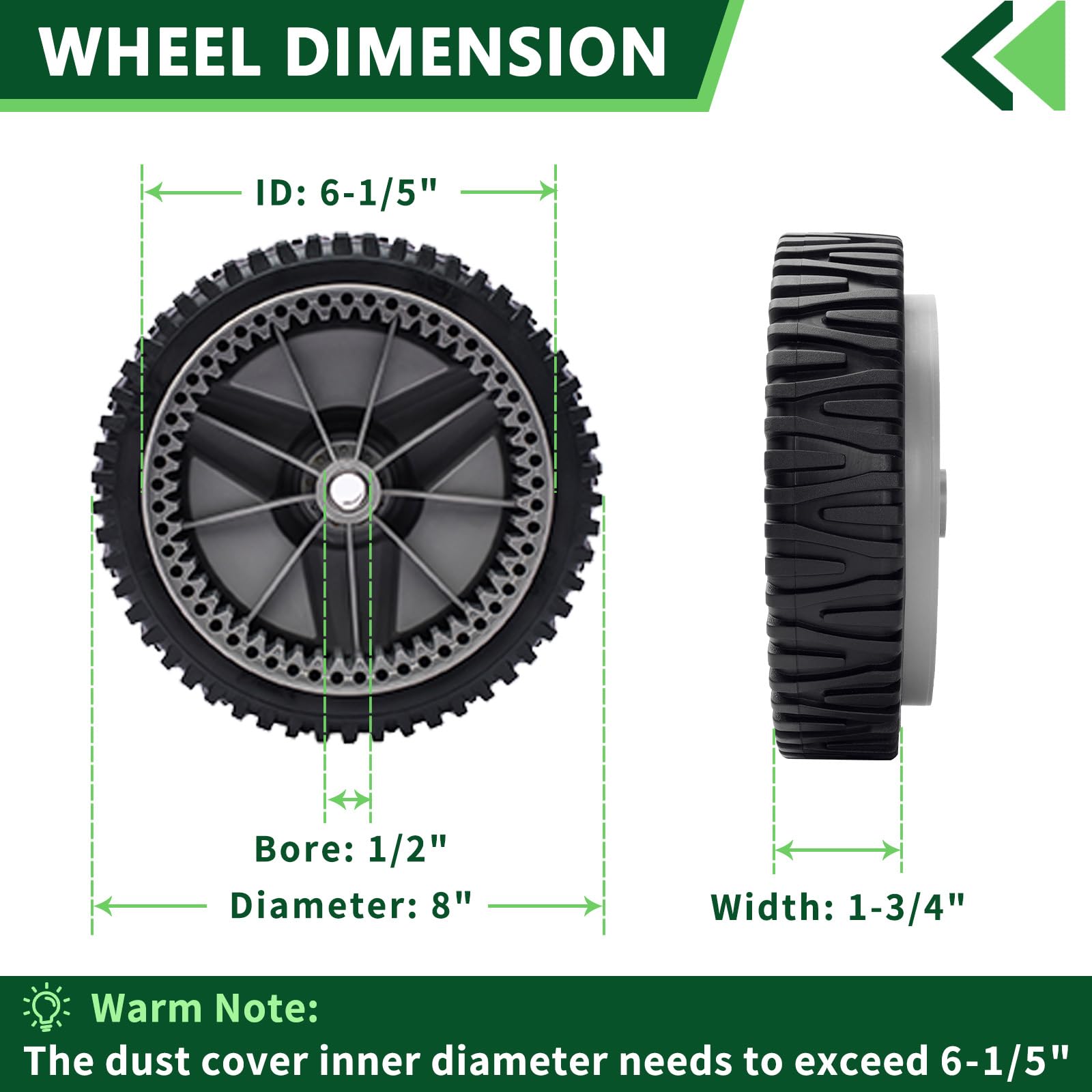 532401274 Front Drive Wheels Fit for Husqvarna AYP Craftsman HU Mower for HU