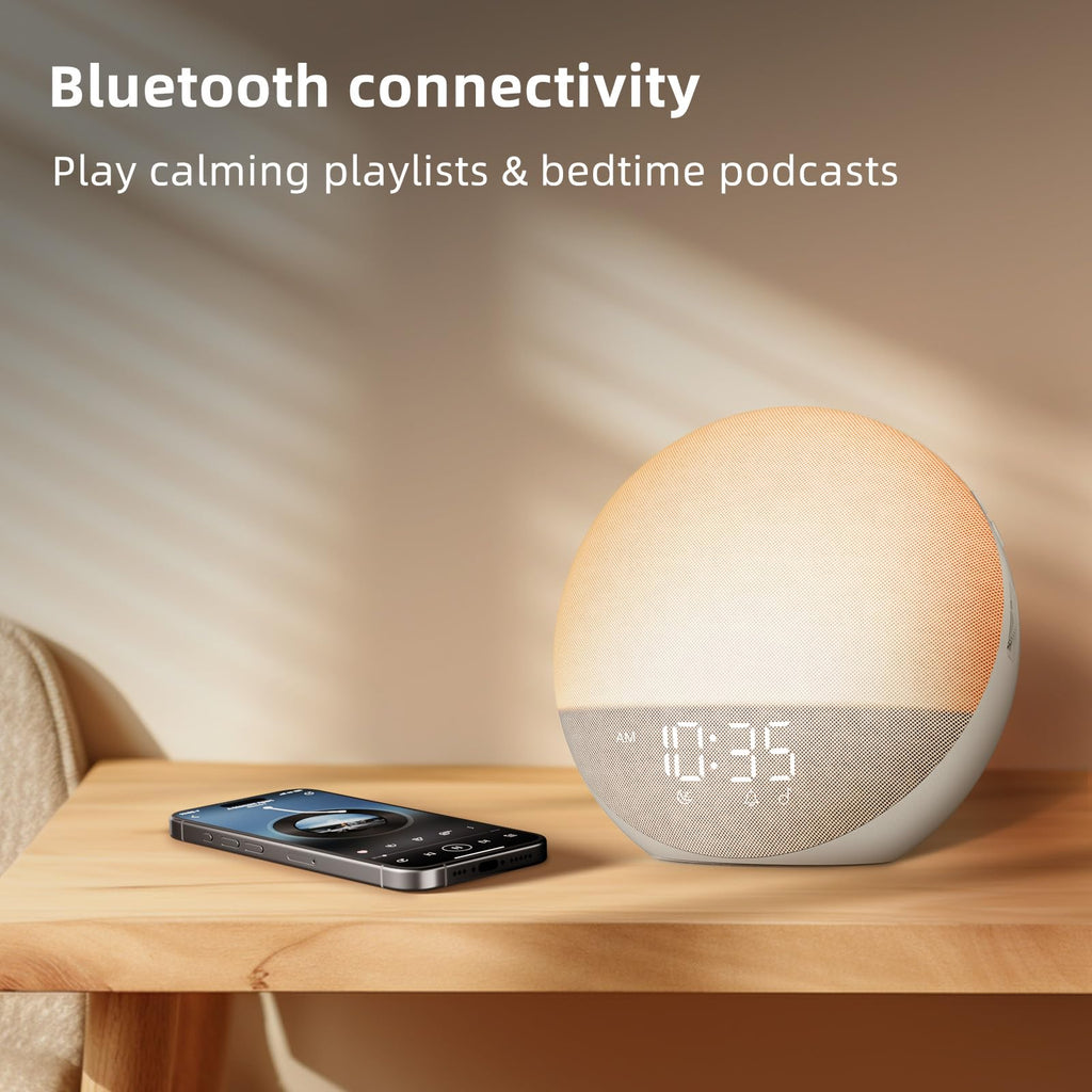Sunrise Alarm Clock White Noise Machine: Natural Wake Up Light - Dimmable Clock