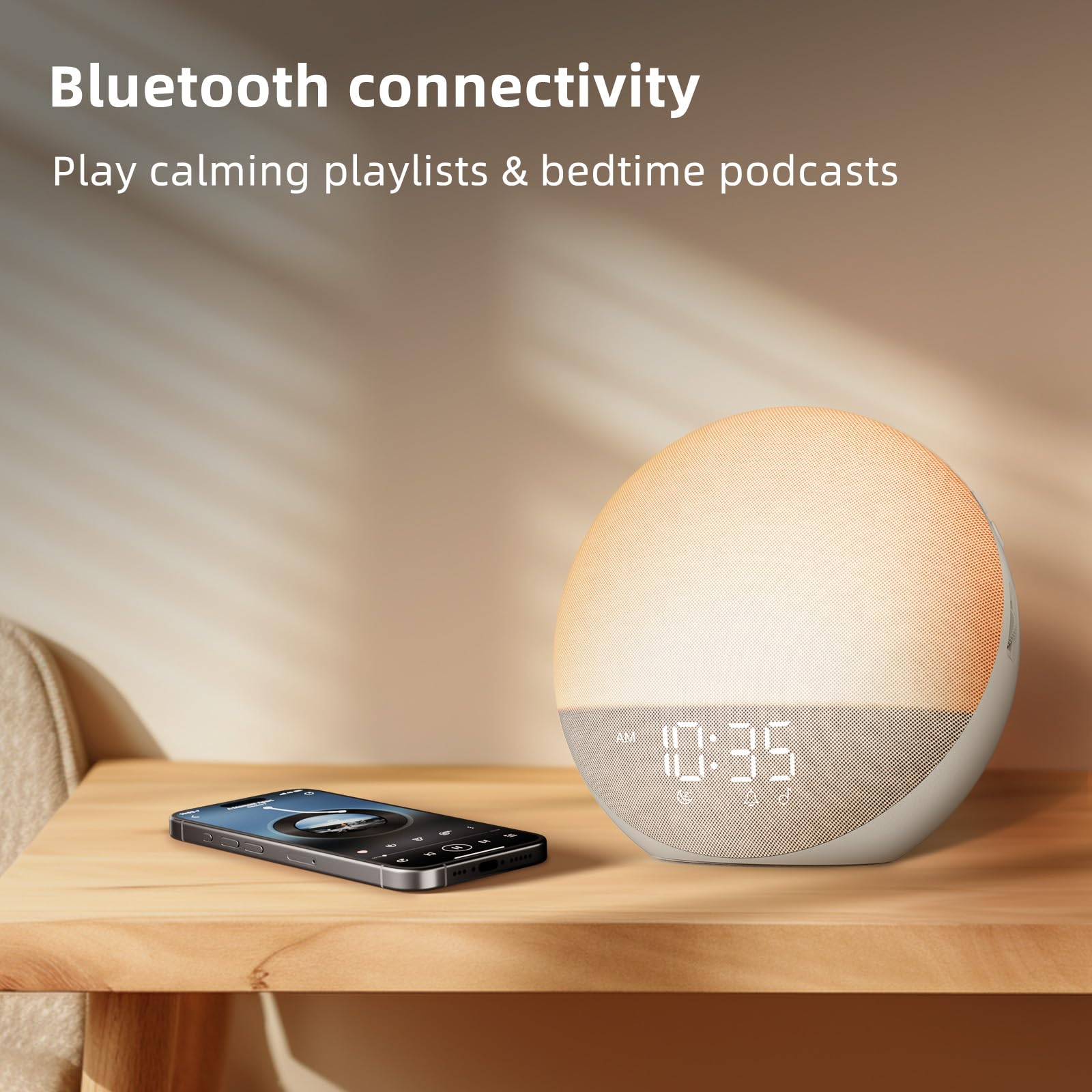 Sunrise Alarm Clock White Noise Machine: Natural Wake Up Light - Dimmable Clock