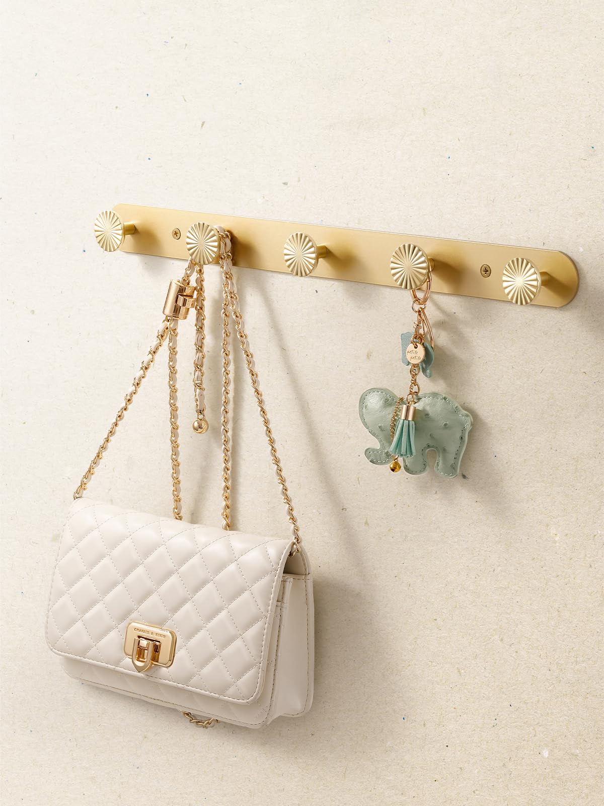 JIASENBAO 1 Pack Coat Rack Wall Mounted Gold Brass Towel Hooks for Bathrooms
