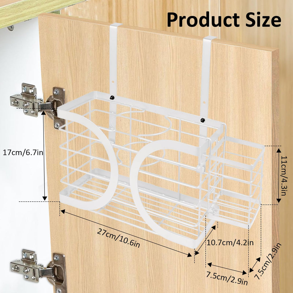 ziroland Elegant White Wall Mounted Hair Dryer Holder - Stylish Bathroom