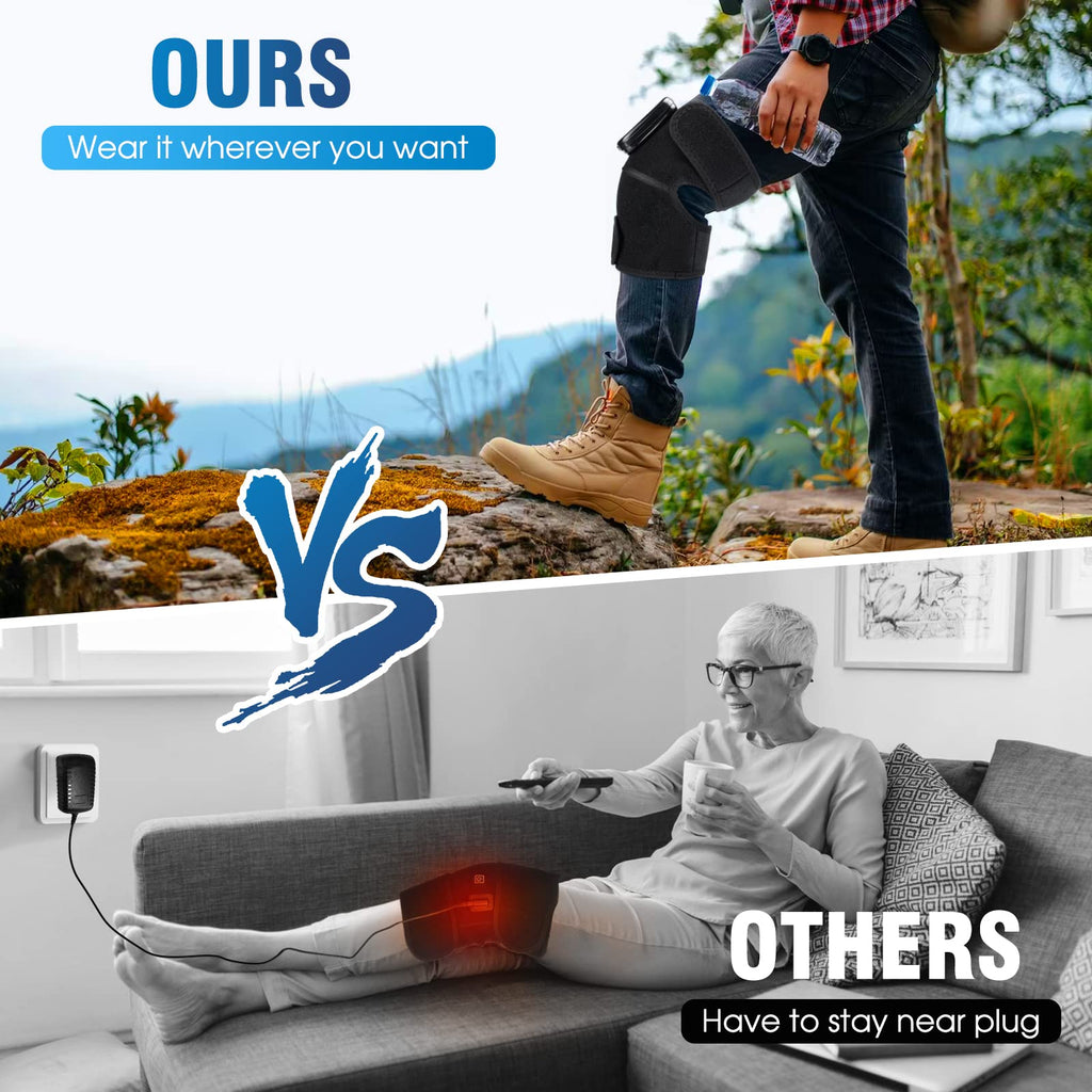 MOAJAZA Knee Massager w/ Heat & Vibration Heated Brace Arthritis Relief