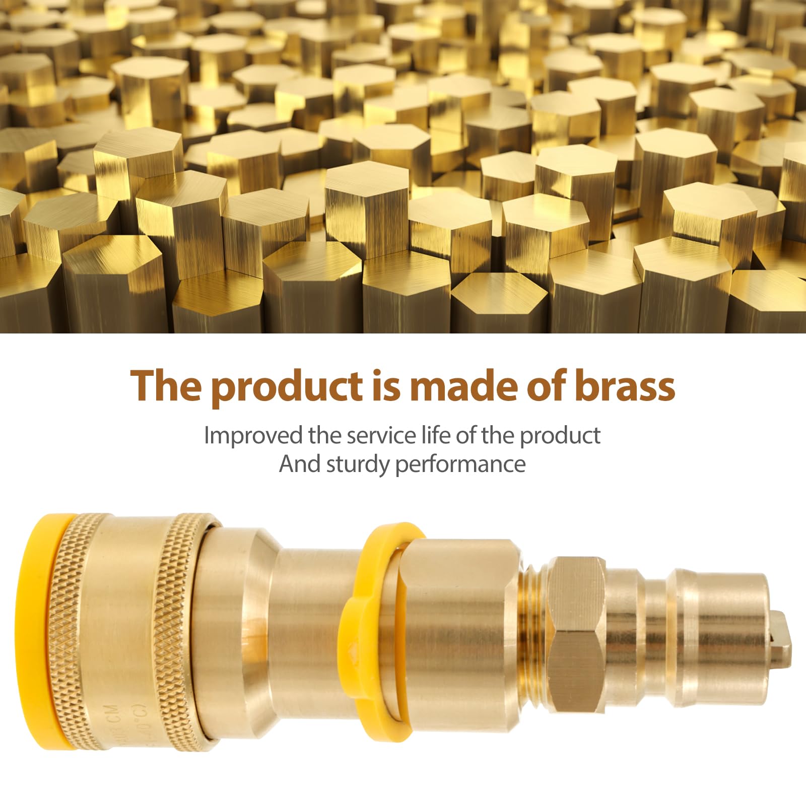 Janoiuc 1/2 Inch Gas Quick Connect Kit, 1/2 Inch Propane Quick Connect Fittings, Natural Gas Quick Connect Fittings