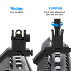 Kitmose 45 Degress Offset Iron Sights Low Profile Fiber Optics AR Sights