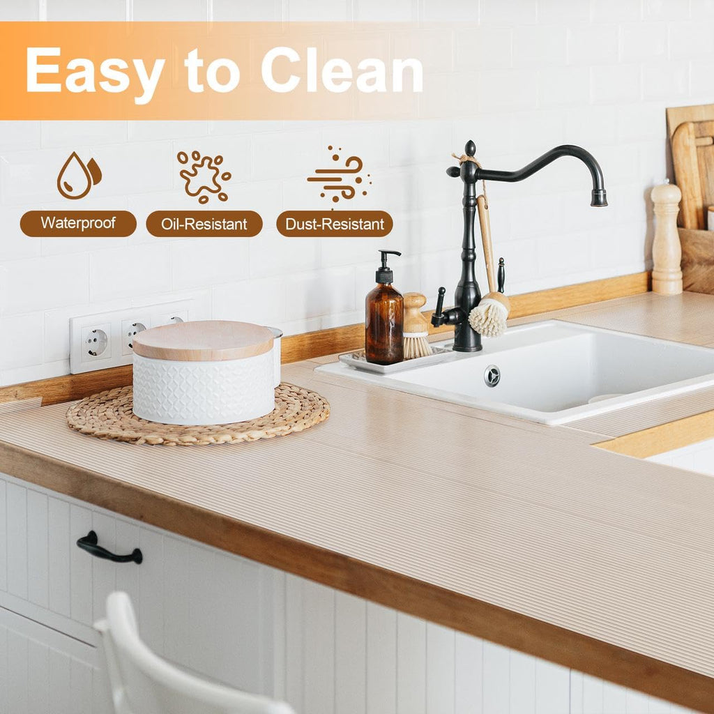 FEXIA Waterproof Non Slip Shelf Liner 12in x 20FT Cabinet Drawer Fridge Liner 2