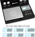 MAXUS Digital Pocket Gram Scale 500g x 0.01g High Precision with Tray, Weighs