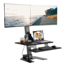 AVLT Electric Standing Desk Converter Triple 32" Monitor Sit Stand Riser