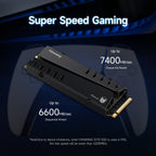 fanxiang S770 4TB NVMe M.2 SSD for PS5 - with Heatsink and DRAM, Up to 7300MB/s,